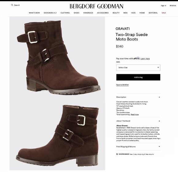 $ 1095 Neiman Marcus GRAVATI Women's 7 M Boot 4666 Grey Suede * add $15 Trees - Picture 3 of 15